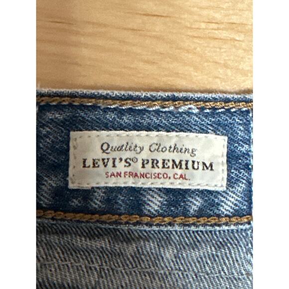 Levi's Wedgie Women's Blue Mid Rise Frayed Raw Hem Skinny Denim Jeans Pants 24 - Picture 5 of 6